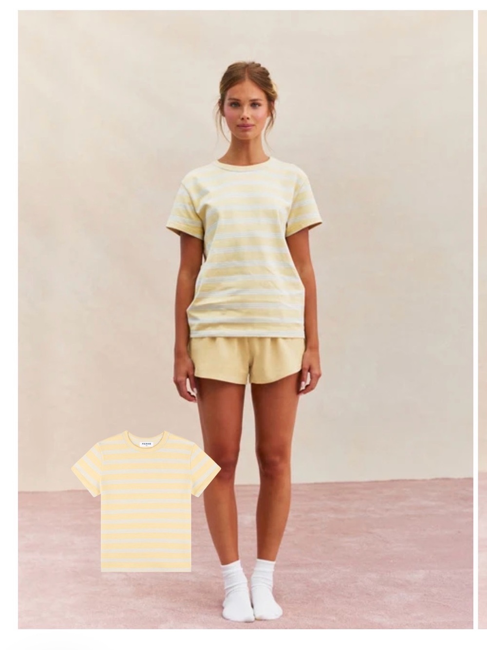 Parke Striped Yellow & White Short Sleeve Tee